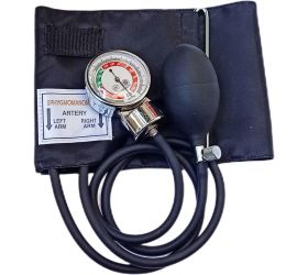 DR YONIMED Imported Black Aneroid Sphygmmanometer With Silver Supreme Dial Bp Monitor Black image