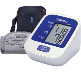 Omron Blood Pressure Monitor with Classy Carrying bag FREE Bp Monitor white and blue image