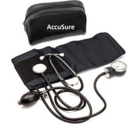 Shop & Shoppee SnS AccuSure1- BP Monitor AccuSure Aneroid Sphygmomanometer With Stethoscope Bp Monitor Black image