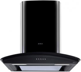 Elica Deep Silent Chimney with EDS3 Technology 1 3D Filter and Push Button Control Glace EDS HE LTW 60 BK NERO PB LED Wall Mounted Chimney Black 1010 CMH image