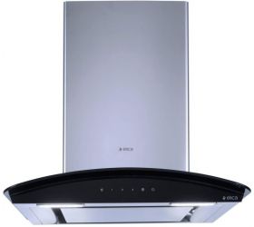 Elica Deep Silent Chimney with EDS3 Technology Glace EDS HE LTW 60 BK T4V LED Wall Mounted Chimney Silver 1010 CMH image