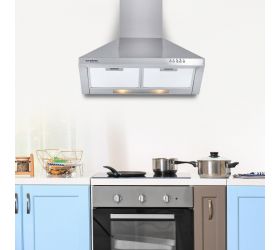 Eurodomo Straight Line 6013 Stainless Steel 60 DX Baffile Filter HOOD SAPPHIRE PB SS 60 Wall Mounted Chimney Stainless Steel 850 CMH image