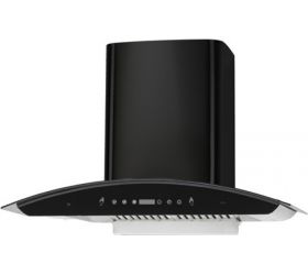 Kaff 3 Speed Gesture Motion|Heavy Duty Baffle Filter|Front Panel with Black Glass PRIMA TX DHC 75 Auto Clean Wall Mounted Chimney Black 1180 CMH image