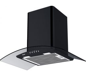 Kaff Baffle Filter|Black Curved Tempered Glass|Energy Saving Square LED Light REL DHC 60 Auto Clean Wall Mounted Chimney Black 1080 CMH image