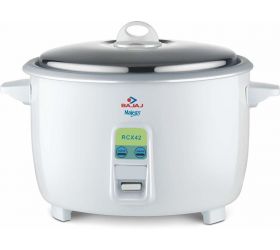 Bajaj 1.8 -Litre Drum Type Rice Cooker 1600-Watt Multifunction Rice Cooker Electric Rice Cooker 4.2 L, White image