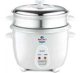 Bajaj Egg Boiler With Handle Steamer Electric Egg Cooker RCX 7 1.8 Litre 550 Watt Rice Cooker Electric Rice Cooker 1.8 L, White image
