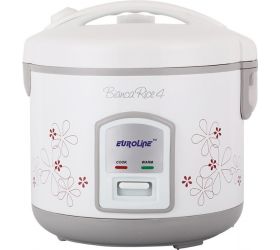 EUROLINE ELRC 10DX-1l ELRC 10 DX-1L Electric Rice Cooker with Steaming Feature 1 L, White image