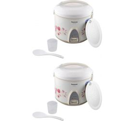Panasonic Electronic Singal Layer Egg Boiler Steamer 7 Eggs White SR-KA18A R Electric Rice Cooker 1.8 L, White, Pack of 2 image