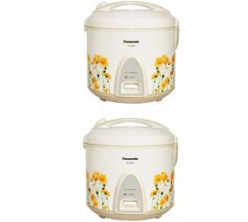 Panasonic Electric Cooker SR-KA22A R Automatic Jar Cooker/Warmer Electric Rice Cooker 5.7 L, White, Pack of 2 image