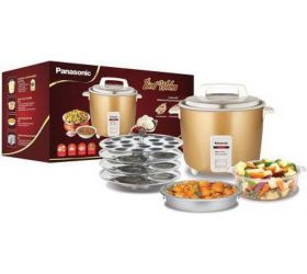 Panasonic Double Layer Egg Cooker SR-WA 18 GH CMB-Electric Rice cooker Electric Rice Cooker with Steaming Feature 4.4 L, Gold, Pack of 4 image