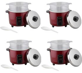Panasonic Electronic Singal Layer Egg Boiler With Handle Steamer 7 Eggs Blue SR-WA10HS PACK OF 4 Electric Rice Cooker 2.7 L, Burgundy image