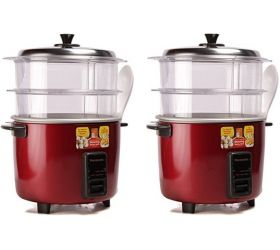 Panasonic travel cooker SR-WA18H SS Food Steamer Electric Rice Cooker 4.4 L, Mettalic Burgundy, Pack of 2 image