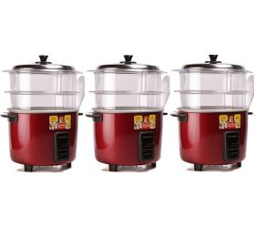 Panasonic Touch EPC005 SR-WA18H SS PACK OF 3 Electric Rice Cooker 4.4 L, Red image