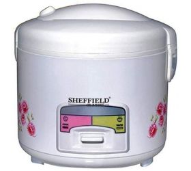 Sheffield Classic 1.5 Liter Mini Electric Multi Function Cooker Cooking Pot with Glass Lid and Handle for Rice, Noodles, Soup, Home, Office, and Travel Rice Cooker 1.8 Ltr SH-5001 Electric Rice Cooker with Steaming Feature 1.8 L, White image