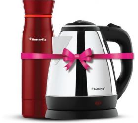 Butterfly Rapid Kettle1.5L+H&O Flask 500ML Terracotta Red Rapid Electric Kettle image