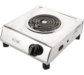 Airex 1250W Stainless Steel Portable Electric Stove Hot Coil Type AE-200 Radiant Cooktop Silver, Push Button image