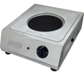 Orbon Stainless Steel Heavy Duty 1000 Watts Electric Hot Plate Cooking Stove | Electric Cooking Heater | Induction Cooktop | G Coil Cooking Stove | Works With All Cookwares Silver Stainless Steel Heavy Duty 1000 Watts Electric Hot Plate Cooking Stove Ra image