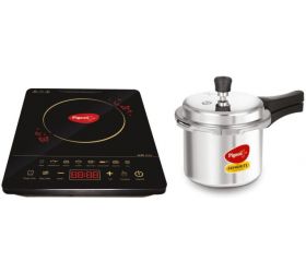 Pigeon Acer Plus Induction Cooktop with IB 3 Ltr Pressure Cooker 2020 Combo Black, Touch Panel image