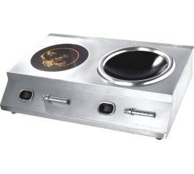 SHIVA Induction Burner Double one flat and other Concave SKEPL-ZOTPP Induction Cooktop Silver, Push Button image