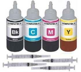 Ang Refill for HP 803 Compatible Refill ink for HP 803 Black & 3 Color Ink Cartridge and 4 syringe Black + Tri Color Combo Pack Ink Bottle image