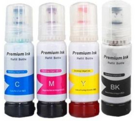 ANG Premium Quality_Ink for 001 & 003 Premium Quality ink For Epson L5190 , L3150 , L3110 , L1110 , L4150 , L6170 , L4160 , L6190 , L6160 Black + Tri Color Combo Pack Ink Bottle image