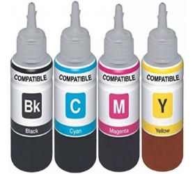 ANG Pixma E410 ink bottle Refill Ink For Canon Pixma E410 All-In-One Printer ink Cyan, Magenta, Yellow & Black - 100 ML Each Bottle Tri-Color Ink Cartridge image