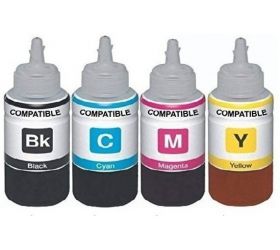 ANG REFILL_PIXMA_G2000 Refill Ink For Use In Canon Pixma Ink Tank G 2000 Multi-Function Printer-100ML Each Bottle Black + Tri Color Combo Pack Ink Cartridge image