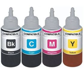 ARK PC009 Refill Ink For Use in Canon PIXMA MG2570S Black + Tri Color Combo Pack Ink Bottle image