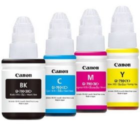 Canon 790 ink G 2000,1000,3000 MULTI COLOUR INK SET Black + Tri Color Combo Pack Ink Bottle image
