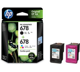 HP LOS24AA 678 Black + Tri Color Combo Pack Ink Cartridge image