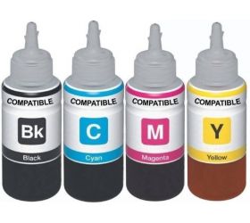 Kataria 70ML-SET-EP-003 Refill Ink For Use In Epson L200 All-In-One Printer- 70 ML Each Black + Tri Color Combo Pack Ink Bottle image