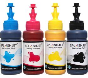 Splashjet SPT-SUB-04-02 Sublimation Ink for Epson Printer L130, L360, L361, L210, L220, L380, L385, L1300 - 4 Colour C/M/Y/Bk - 70g x 4  - PA1094 Black + Tri Color Combo Pack Ink Bottle image