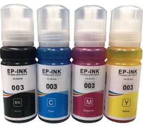 UV OO REFILL INK EP 003 REFILL INK COMPATIBLE FOR L3100/L3101/L3110/L3150 SERIES - 70ML EACH BOTTLE Black + Tri Color Combo Pack Ink Bottle image