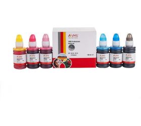 VMS Photo Colour Refil Ink 100X6 Combo 491-496 Professional Refill Ink 100ml x 6 for Inkjet Printers Cyan, Light Cyan, Magenta, Light Megenta, Yellow, Black Tri-Color Ink Bottle image