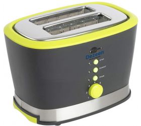 DEZEEN 750W 2 Slice Pop Up Toaster with Bun Warmer Black &Yellow 750 W Pop Up Toaster Black, Yellow image