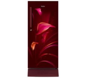 Haier 195 L Direct Cool Single Door 5 Star Refrigerator with Base Drawer Red Arum, HRD-1955PRA-E image