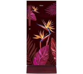 Haier 195 L Direct Cool Single Door 5 Star Refrigerator with Base Drawer Red Flower, HRD-1955PRC-E image