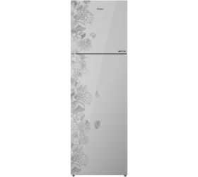 Haier 278 L Frost Free Double Door 3 Star 2020 Refrigerator Floral Glass Mirror, HRF-2984PFG-E image