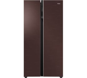 Haier 570 L Frost Free Side by Side Refrigerator Chocolate Glass, HRF-622CG image