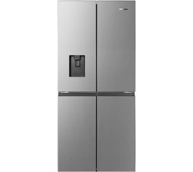 Hisense 507 L Frost Free French Door Bottom Mount Inverter Technology Star Convertible Refrigerator with Base Drawer Premium Silver Steel, RQ507N4SSVW image