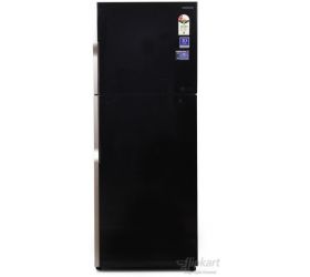 Hitachi 382 L Frost Free Double Door 2 Star Refrigerator Glass Black, R-VG400PND3- GBK image