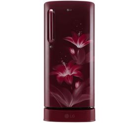 LG 190 L Direct Cool Single Door 3 Star 2020 Refrigerator with Base Drawer Ruby Glow, GL-D201ARGX image