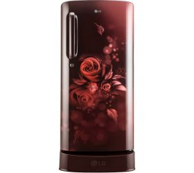 LG 190 L Direct Cool Single Door 3 Star Refrigerator with Base Drawer Scarlet Euphoria, GL-D201ASED.BSEZEB image
