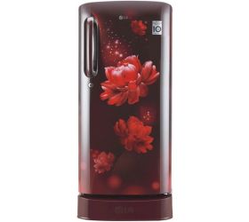 LG 190 L Direct Cool Single Door 4 Star 2020 Refrigerator with Base Drawer Scarlet Charm, GL-D201ASCY image