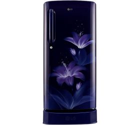 LG 190 L Direct Cool Single Door 5 Star Refrigerator with Base Drawer with Smart Inverter Compressor Blue Glow, GL-D201ABGZ image