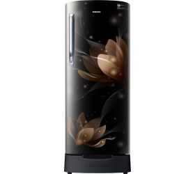 Samsung 192 L Direct Cool Single Door 3 Star 2020 Refrigerator with Base Drawer Saffron Black, RR20T282YB8/NL image