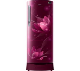 Samsung 192 L Direct Cool Single Door 3 Star 2020 Refrigerator with Base Drawer Saffron Red, RR20T182YR8/HL image