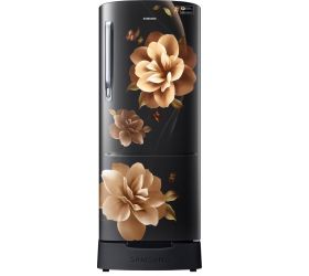 SAMSUNG 192 L Direct Cool Single Door 3 Star Refrigerator with Base Drawer Camellia Black, RR20A182YCB/HL image