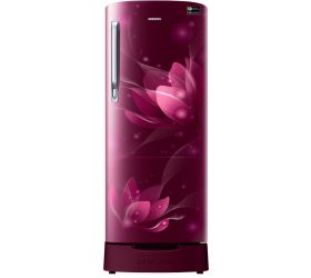 Samsung 192 L Direct Cool Single Door 4 Star 2020 Refrigerator with Base Drawer Saffron Red, RR20T182XR8/HL image