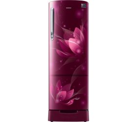 Samsung 255 L Direct Cool Single Door 3 Star 2020 Refrigerator with Base Drawer Saffron Red, RR26T389YR8/HL image